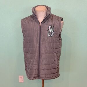 Seattle Mariners Gray Quilted puffer Vest.  Medium. Great condition.